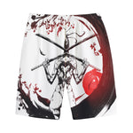 Japanese Samurai Woman Print Cotton Shorts