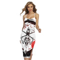 Japanese Samurai Woman Print Cross Back Cami Dress