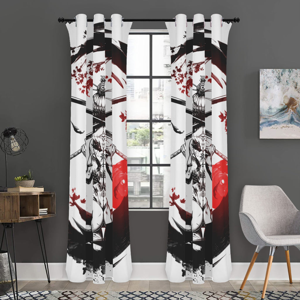 Japanese Samurai Woman Print Curtain