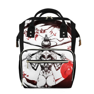 Japanese Samurai Woman Print Diaper Bag