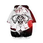 Japanese Samurai Woman Print Dog Zip Up Hoodie