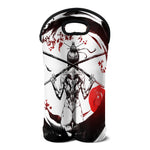 Japanese Samurai Woman Print Double Neoprene Wine Tote
