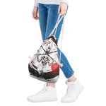 Japanese Samurai Woman Print Drawstring Bag