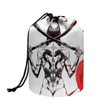 Japanese Samurai Woman Print Drawstring Makeup Bag