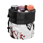 Japanese Samurai Woman Print Drawstring Makeup Bag