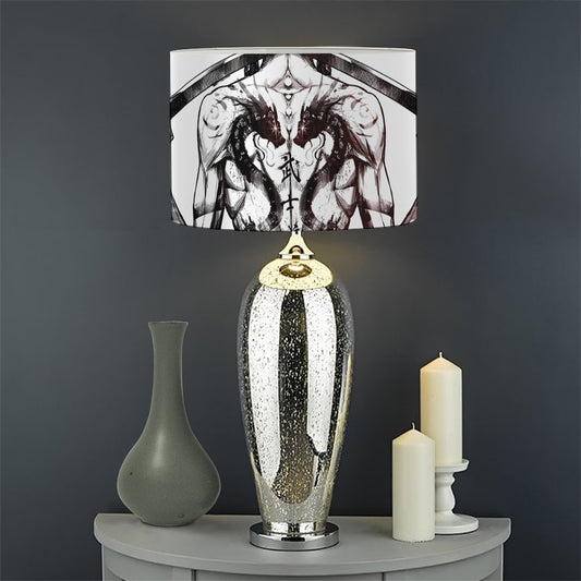 Japanese Samurai Woman Print Drum Lamp Shade