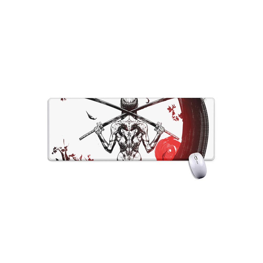 Japanese Samurai Woman Print Extended Mouse Pad
