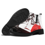 Japanese Samurai Woman Print Flat Ankle Boots