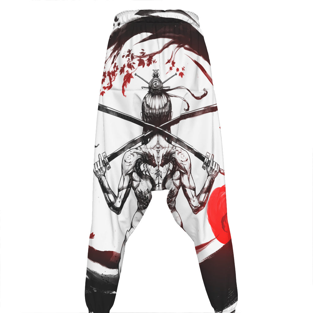 Japanese Samurai Woman Print Hammer Pants