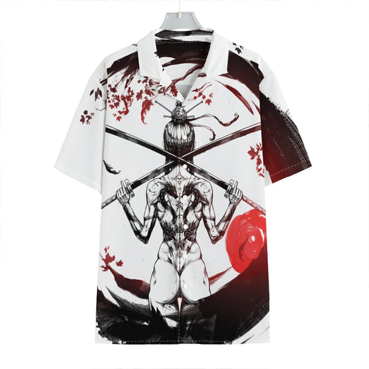 Japanese Samurai Woman Print Hawaiian Shirt