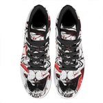 Japanese Samurai Woman Print High Top Leather Sneakers