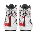 Japanese Samurai Woman Print High Top Leather Sneakers