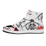 Japanese Samurai Woman Print High Top Leather Sneakers