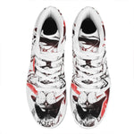 Japanese Samurai Woman Print High Top Leather Sneakers