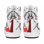 Japanese Samurai Woman Print High Top Leather Sneakers