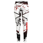 Japanese Samurai Woman Print High-Waisted Pocket Leggings