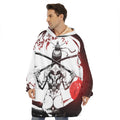 Japanese Samurai Woman Print Hoodie Blanket