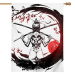 Japanese Samurai Woman Print House Flag