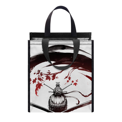 Japanese Samurai Woman Print Insulated Lunch Tote