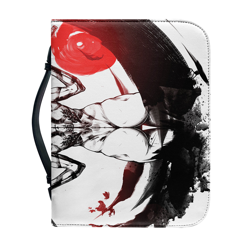 Japanese Samurai Woman Print Leather Bible Cover