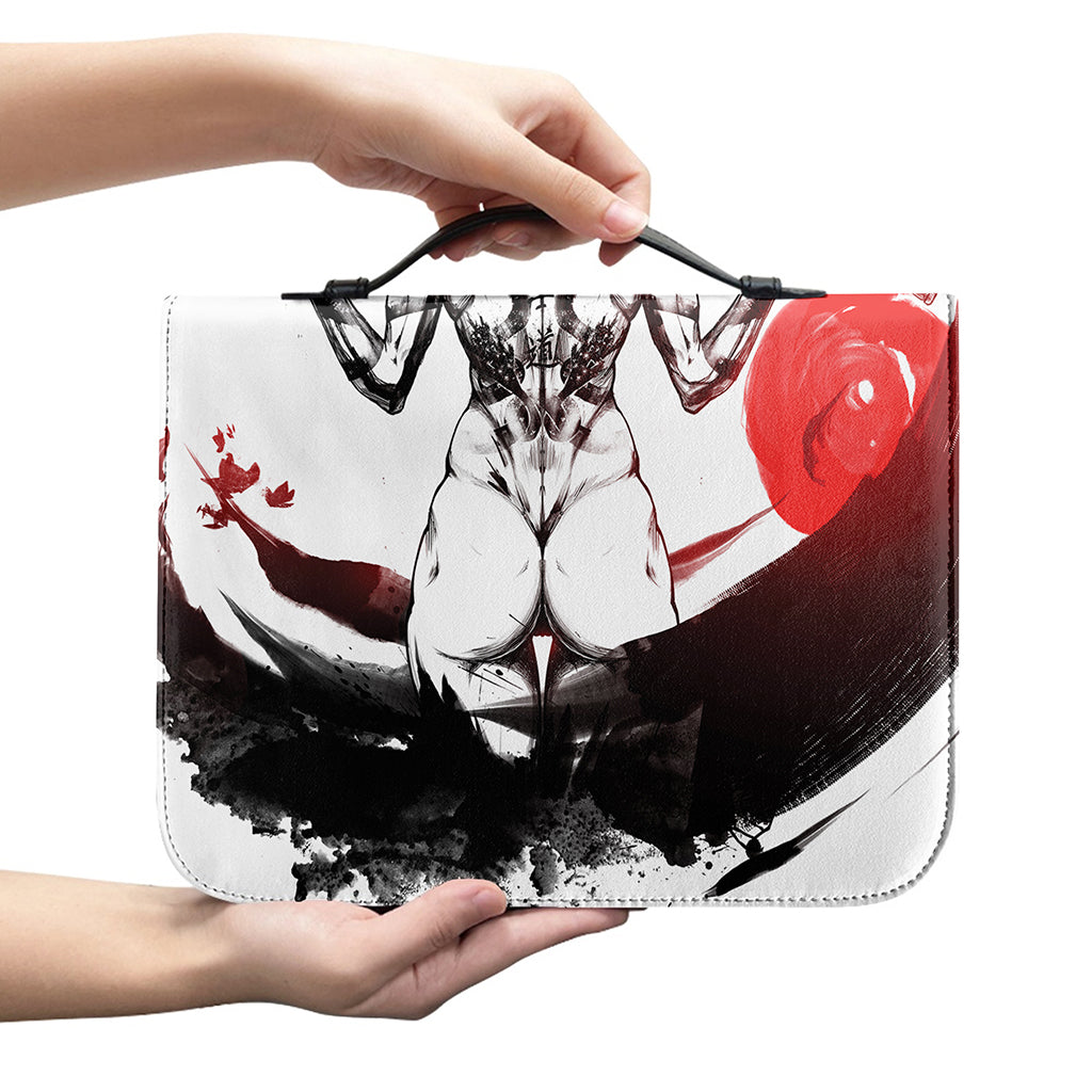 Japanese Samurai Woman Print Leather Bible Cover