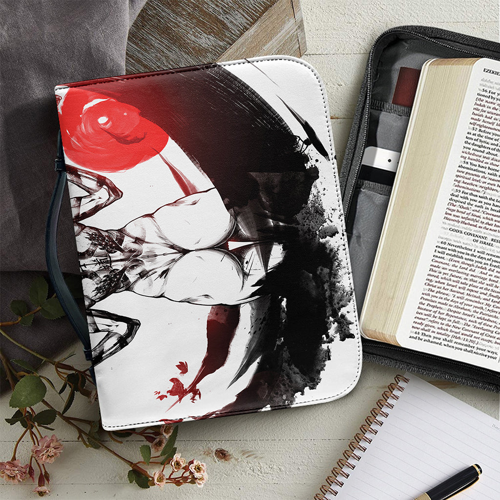 Japanese Samurai Woman Print Leather Bible Cover
