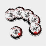 Japanese Samurai Woman Print Leather Coaster Set