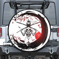 Japanese Samurai Woman Print Leather Spare Tire Cover