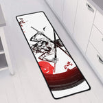 Japanese Samurai Woman Print Long Kitchen Mat