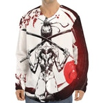 Japanese Samurai Woman Print Long Sleeve Baseball Jersey