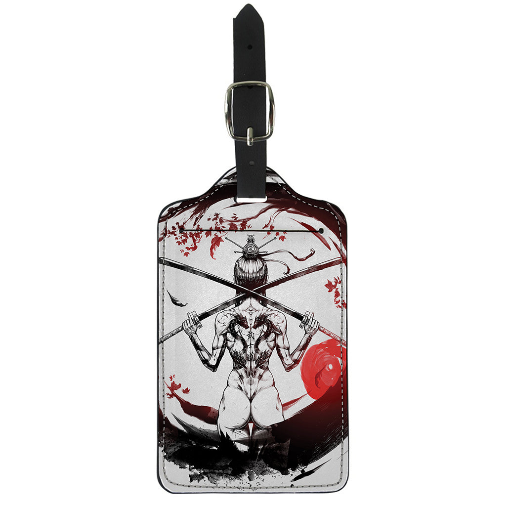 Japanese Samurai Woman Print Luggage Tag