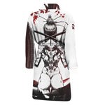 Japanese Samurai Woman Print Men's Bathrobe
