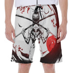 Japanese Samurai Woman Print Men's Beach Shorts