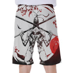 Japanese Samurai Woman Print Men's Beach Shorts