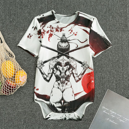 Japanese Samurai Woman Print Men's Bodysuit