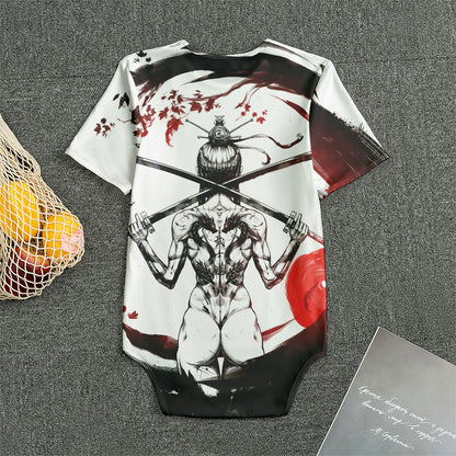 Japanese Samurai Woman Print Men's Bodysuit