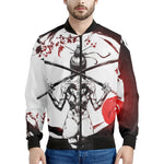 Japanese Samurai Woman Print Men's Bomber Jacket
