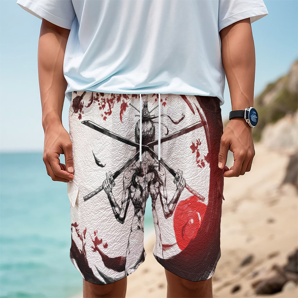 Japanese Samurai Woman Print Men's Cargo Shorts