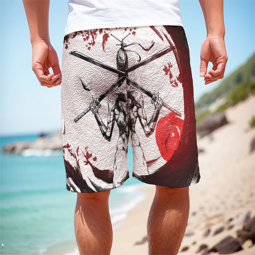 Japanese Samurai Woman Print Men's Cargo Shorts