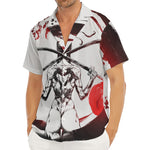 Japanese Samurai Woman Print Men's Deep V-Neck Shirt