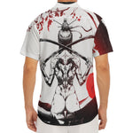 Japanese Samurai Woman Print Men's Deep V-Neck Shirt