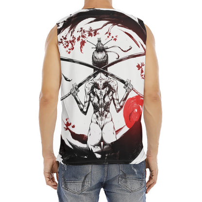 Japanese Samurai Woman Print Men's Fitness Tank Top