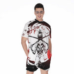 Japanese Samurai Woman Print Men's Rompers