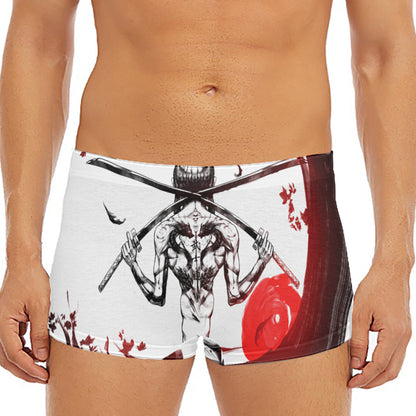 Japanese Samurai Woman Print Men's Short Boxer Briefs