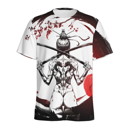 Japanese Samurai Woman Print Men's Sports T-Shirt