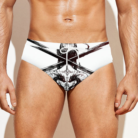 Japanese Samurai Woman Print Men's Swim Briefs