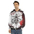 Japanese Samurai Woman Print Men's Velvet Pullover Hoodie