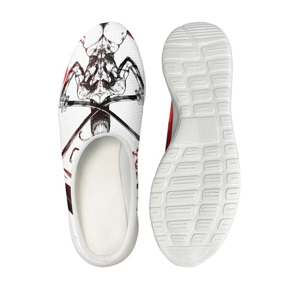 Japanese Samurai Woman Print Mesh Casual Shoes