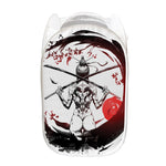 Japanese Samurai Woman Print Mesh Laundry Hamper