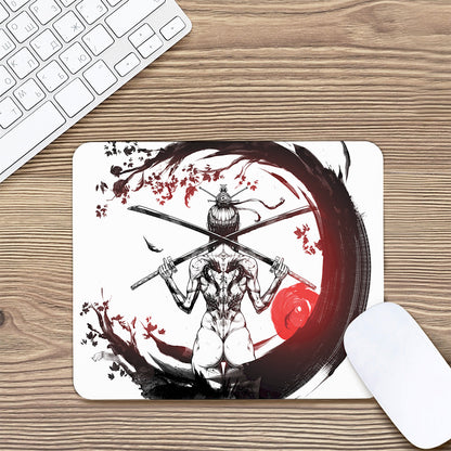 Japanese Samurai Woman Print Mouse Pad